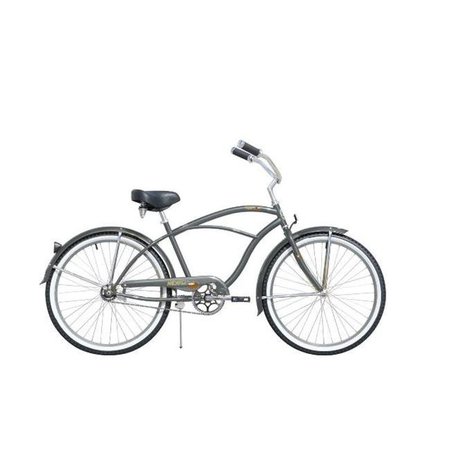 MICARGI Micargi TAHITI-M-FGREY 26 in. Tahiti Mens Beach Cruiser Bicycle; Flint Grey & Alloy TAHITI-M-FGREY